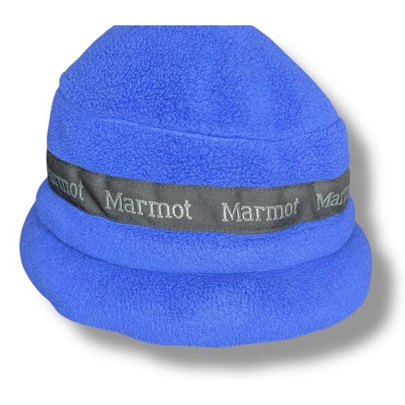 Vintage Marmot Townie Fleece Cap Hat Beanie Ear Flaps Style 1952 USA OS Blue - Picture 3 of 14